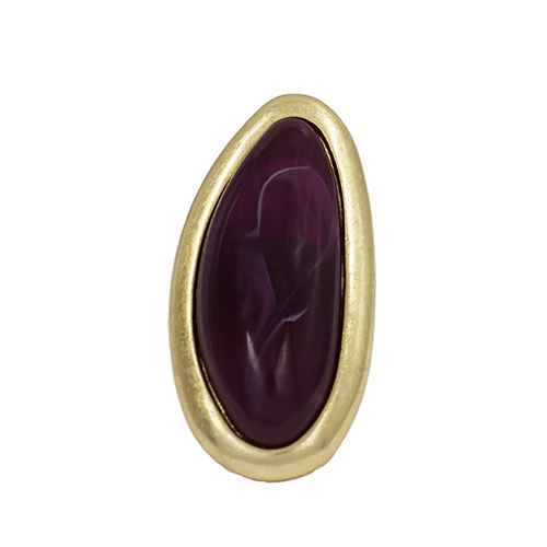 Fashion Oval Stone Statement Ring #KR2141 - Multiple Colors (PC)