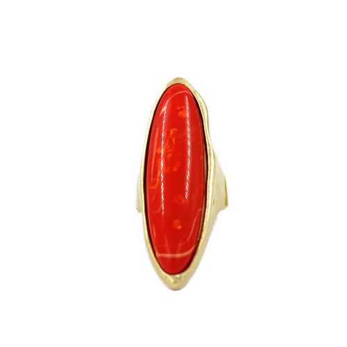 Fashion Large Oval Stone Ring #KR2187 - Multiple Colors (PC)