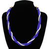 Fashion Twisted Rhinestone Necklace #KS2095BLCLR  (PC)
