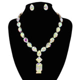 Fashion Teardrop Statement Necklace Set #KS2121 - Multiple Colors (PC)