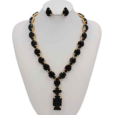Fashion Teardrop Statement Necklace Set #KS2121 - Multiple Colors (PC)
