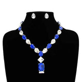 Fashion Teardrop Statement Necklace Set #KS2121 - Multiple Colors (PC)