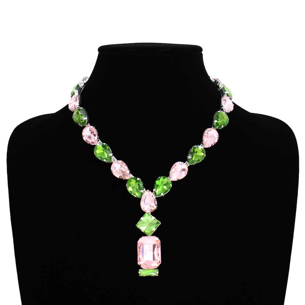 Fashion Teardrop Statement Necklace Set #KS2121 - Multiple Colors (PC)