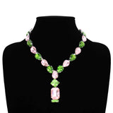 Fashion Teardrop Statement Necklace Set #KS2121 - Multiple Colors (PC)