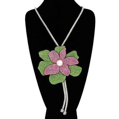 Fashion Rhinestone Flower Necklace #KS2159 - Multiple Colors (PC)