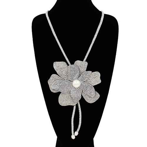 Fashion Rhinestone Flower Necklace #KS2159 - Multiple Colors (PC)