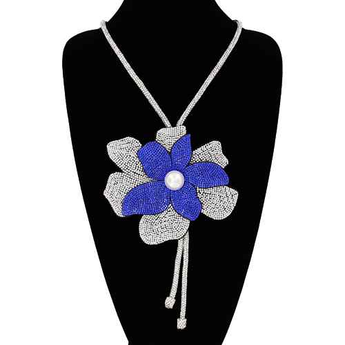 Fashion Rhinestone Flower Necklace #KS2159 - Multiple Colors (PC)
