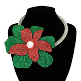 Fashion Rhinestone Flower Choker Necklace #KS2160 - Multiple Colors (PC)