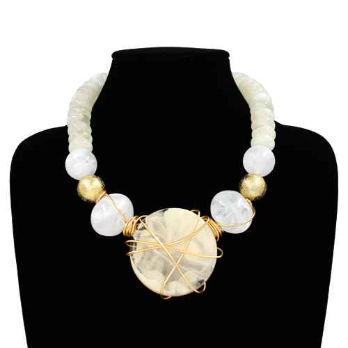 Fashion Bead Statement Necklace #KS2210 - Multiple Colors (PC)