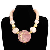 Fashion Bead Statement Necklace #KS2210 - Multiple Colors (PC)