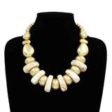 Fashion Two Tone Bead Necklace #KS2216 - Multiple Colors (PC)