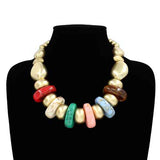Fashion Two Tone Bead Necklace #KS2216 - Multiple Colors (PC)