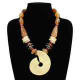 Fashion Circle Pendant Bead Necklace #KS2234 - Multiple Colors (PC)