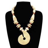 Fashion Circle Pendant Bead Necklace #KS2234 - Multiple Colors (PC)