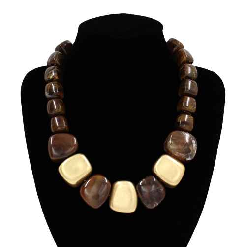 Fashion Large Square Bead Necklace #KS2238 - Multiple Colors (PC)