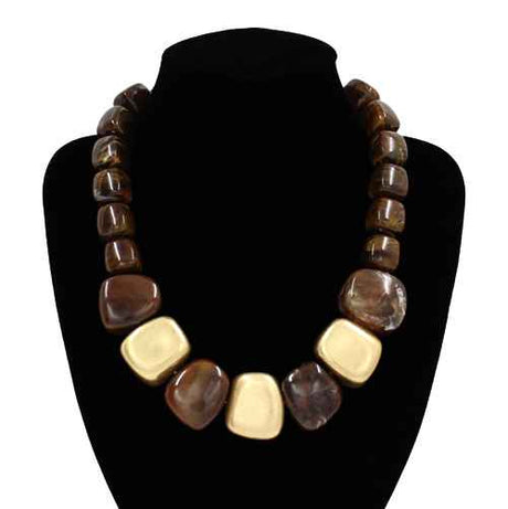 Fashion Large Square Bead Necklace #KS2238 - Multiple Colors (PC)