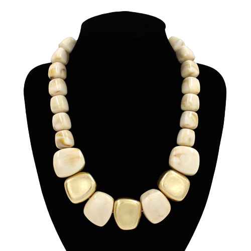 Fashion Large Square Bead Necklace #KS2238 - Multiple Colors (PC)