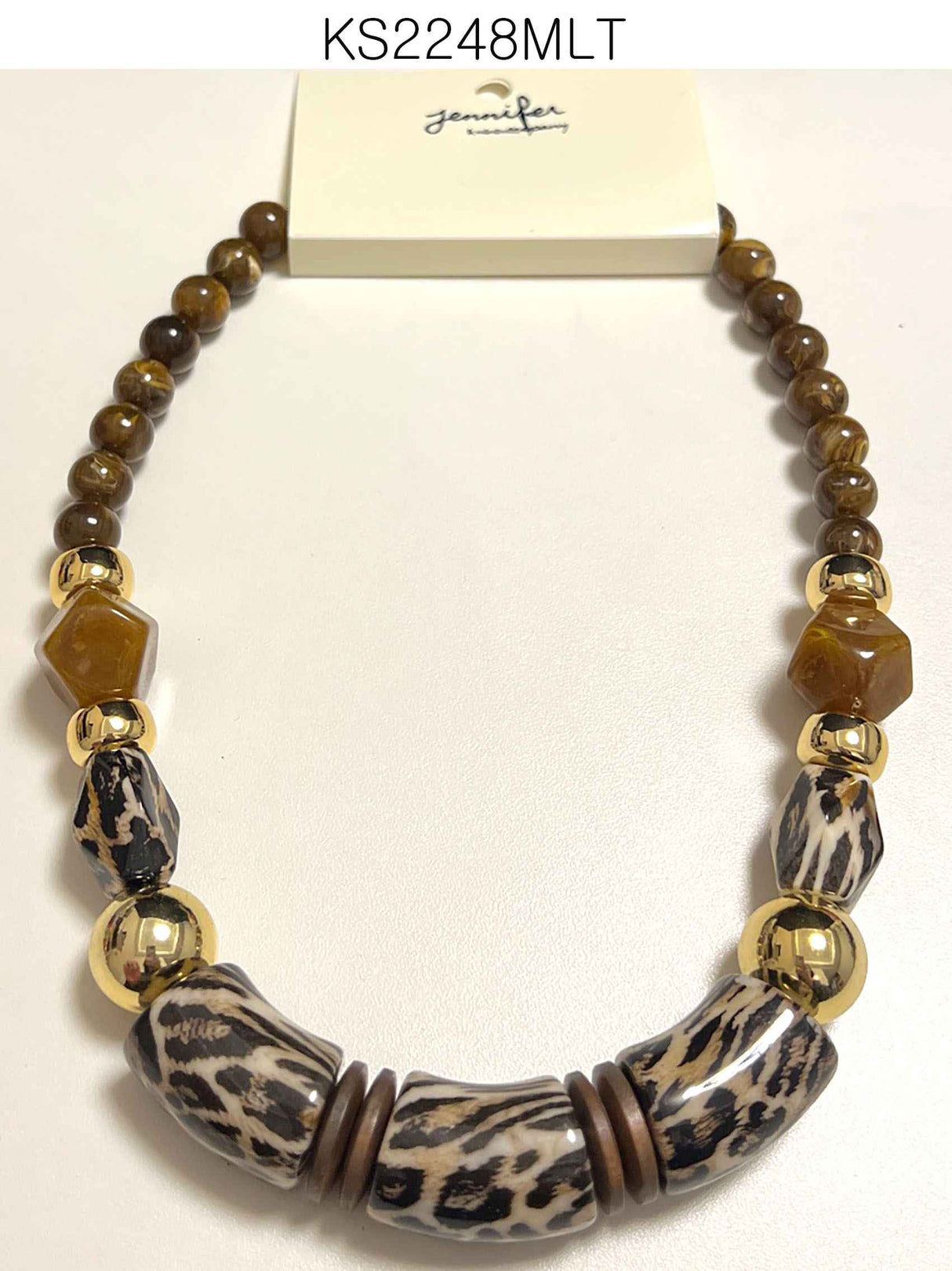 Fashion Leopard Multicolor Bead Necklace #KS2248MULTI (PC)