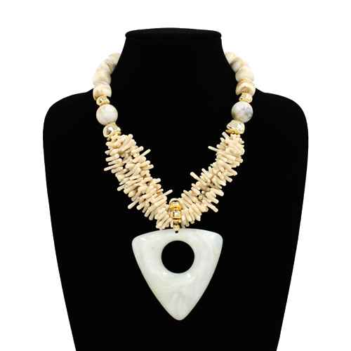 Fashion Stone Pendant Long Necklace #KS2252 - Multiple Colors (PC)