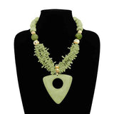 Fashion Stone Pendant Long Necklace #KS2252 - Multiple Colors (PC)
