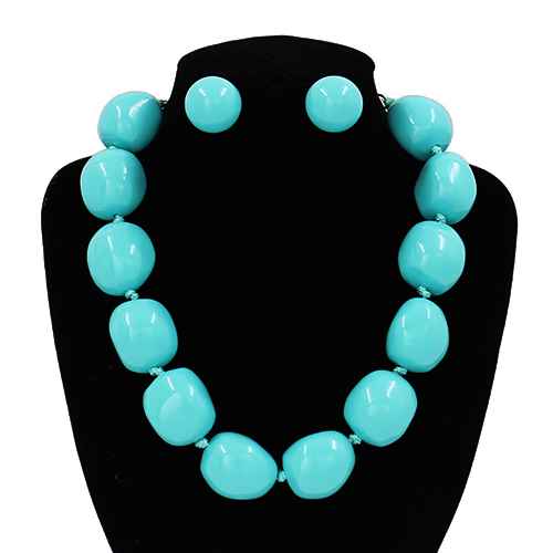 Fashion Large Bubble Bead Necklace Set #KS2265 - Multiple Colors (PC)