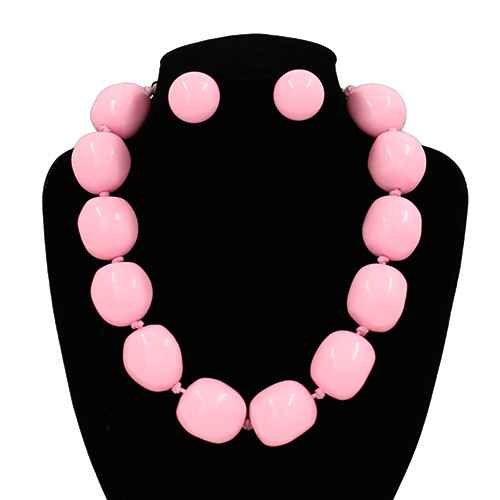 Fashion Large Bubble Bead Necklace Set #KS2265 - Multiple Colors (PC)