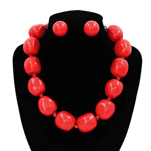 Fashion Large Bubble Bead Necklace Set #KS2265 - Multiple Colors (PC)