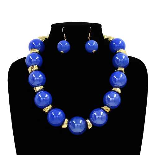 Fashion Bubble Bead Necklace Set #KS2273 - Multiple Colors (PC)