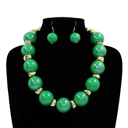 Fashion Bubble Bead Necklace Set #KS2273 - Multiple Colors (PC)
