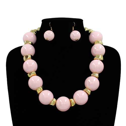Fashion Bubble Bead Necklace Set #KS2273 - Multiple Colors (PC)