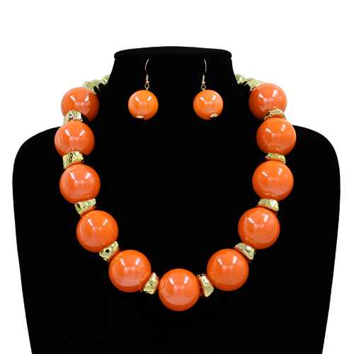 Fashion Bubble Bead Necklace Set #KS2273 - Multiple Colors (PC)