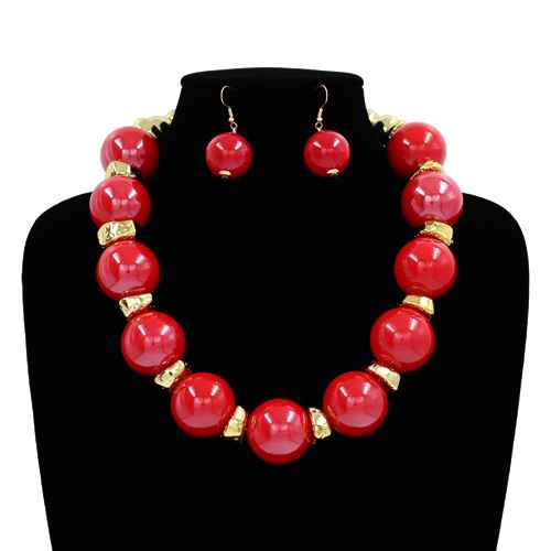 Fashion Bubble Bead Necklace Set #KS2273 - Multiple Colors (PC)