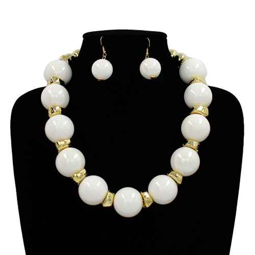 Fashion Bubble Bead Necklace Set #KS2273 - Multiple Colors (PC)