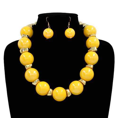 Fashion Bubble Bead Necklace Set #KS2273 - Multiple Colors (PC)