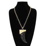 Fashion Long Horn Pendant Necklace #KS2280 - Multiple Colors (PC)