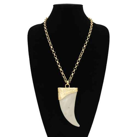Fashion Horn Pendant Chain Necklace #KS2280 - Multiple Colors (PC)
