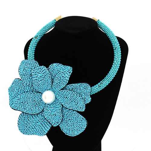 Fashion Flower Statement Collar Necklace #KS2295 - Multiple Colors (PC)