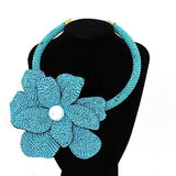 Fashion Flower Statement Collar Necklace #KS2295 - Multiple Colors (PC)