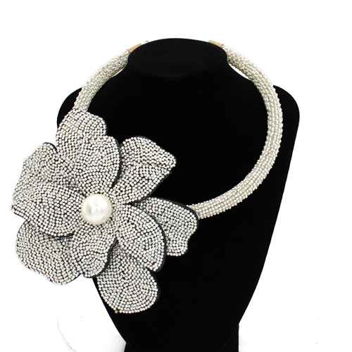 Fashion Flower Statement Collar Necklace #KS2295 - Multiple Colors (PC)