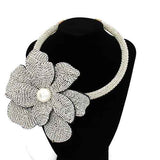 Fashion Flower Statement Collar Necklace #KS2295 - Multiple Colors (PC)