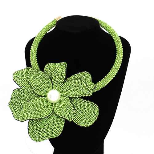Fashion Flower Statement Collar Necklace #KS2295 - Multiple Colors (PC)