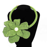Fashion Flower Statement Collar Necklace #KS2295 - Multiple Colors (PC)