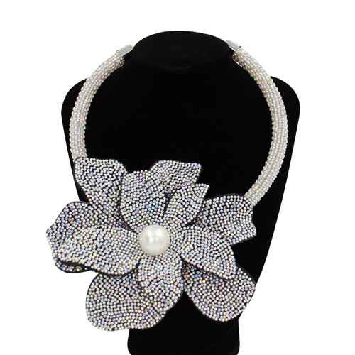Fashion Flower Statement Collar Necklace #KS2295 - Multiple Colors (PC)