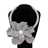 Fashion Flower Statement Collar Necklace #KS2295 - Multiple Colors (PC)