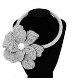 Fashion Flower Statement Collar Necklace #KS2295 - Multiple Colors (PC)
