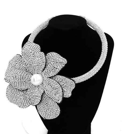 Fashion Flower Statement Collar Necklace #KS2295 - Multiple Colors (PC)