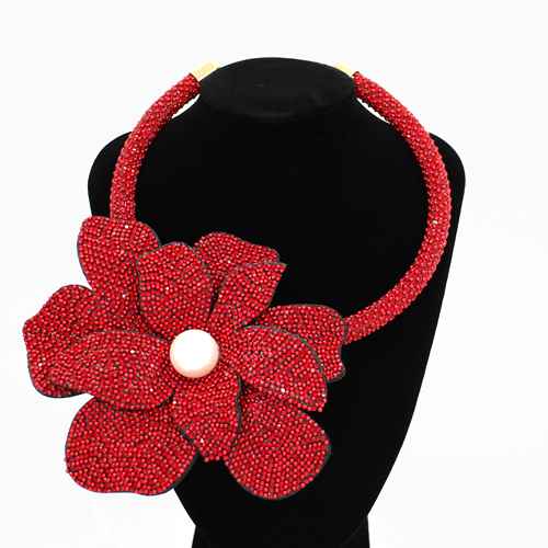 Fashion Flower Statement Collar Necklace #KS2295 - Multiple Colors (PC)