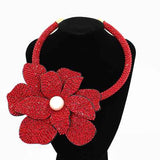 Fashion Flower Statement Collar Necklace #KS2295 - Multiple Colors (PC)