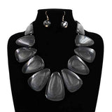 Fashion Stone Bib Necklace Set #KS2298 - Multiple Colors (PC)