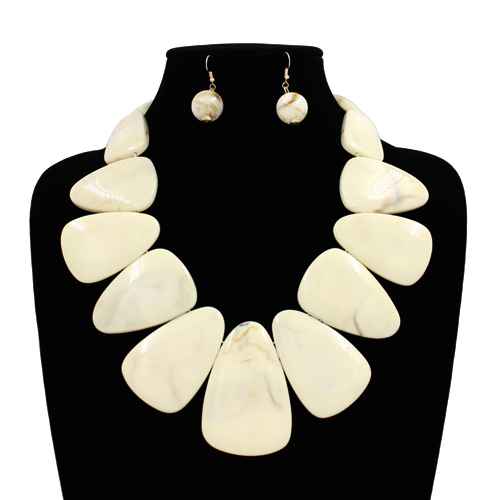 Fashion Stone Bib Necklace Set #KS2298 - Multiple Colors (PC)